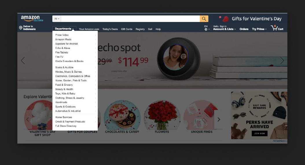 Menu Departments Amazon