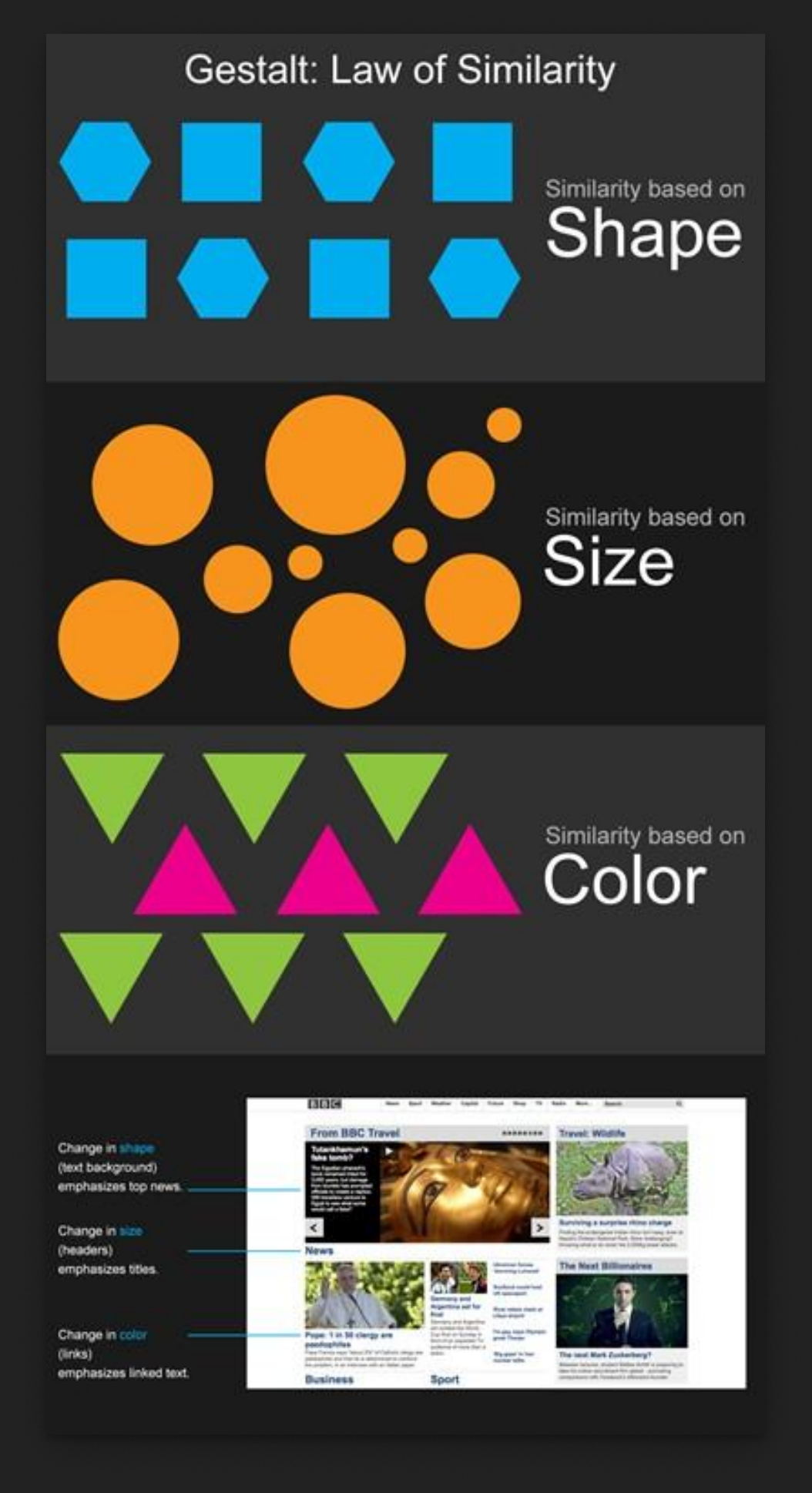 Similarity lewat bentuk, ukuran, warna