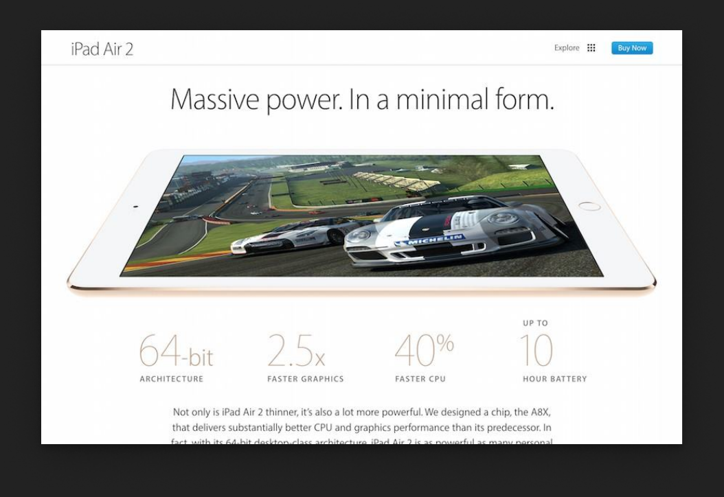 Bagian tengah website Apple